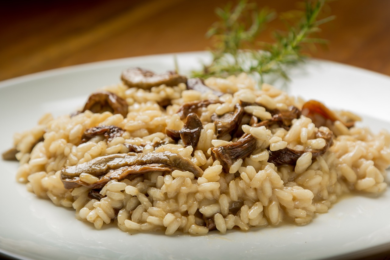 Vue en gros plan d'un risotto bien présenté